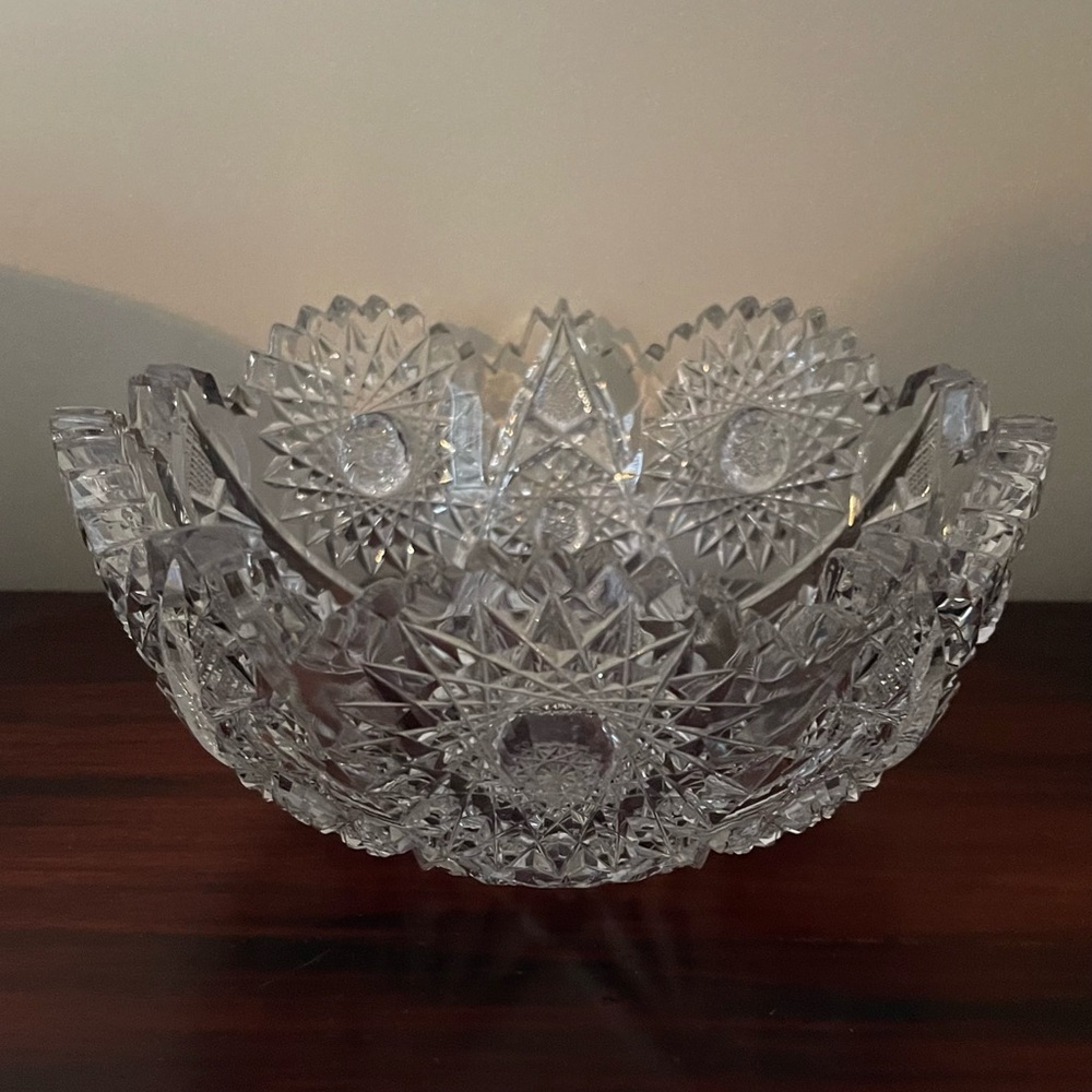 Canadian Brilliant Cut Glass Crystal Fruit Bowl By Gundy Clapperton
